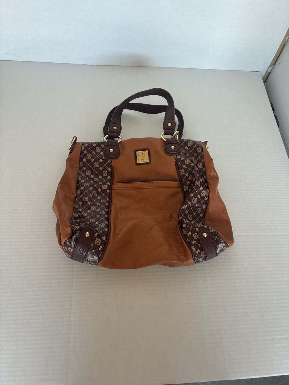 Jose Hess Danbury Mint Monogram Panel Satchel Shoulder Bag